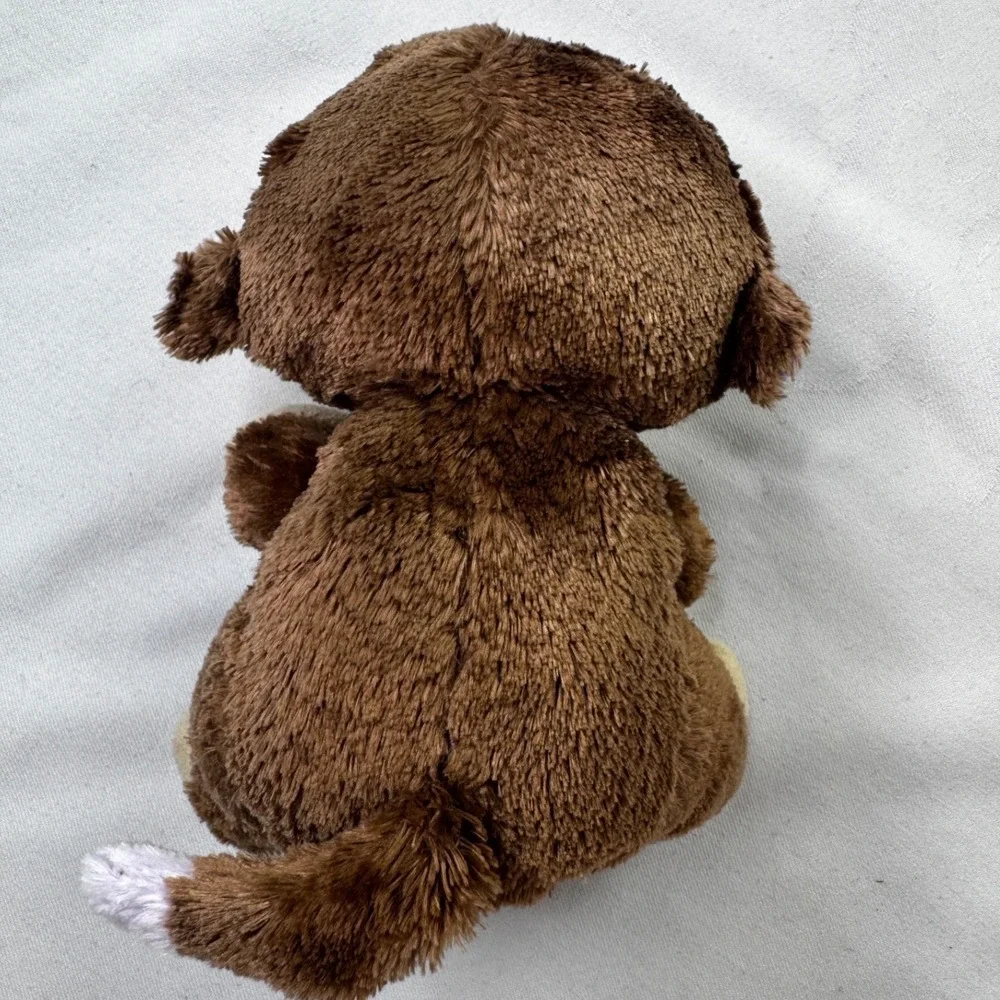 Ty Beanie Boos‎ Coconut Monkey Brown Plush Stuffed Animal Glitter Purple Eyes 6